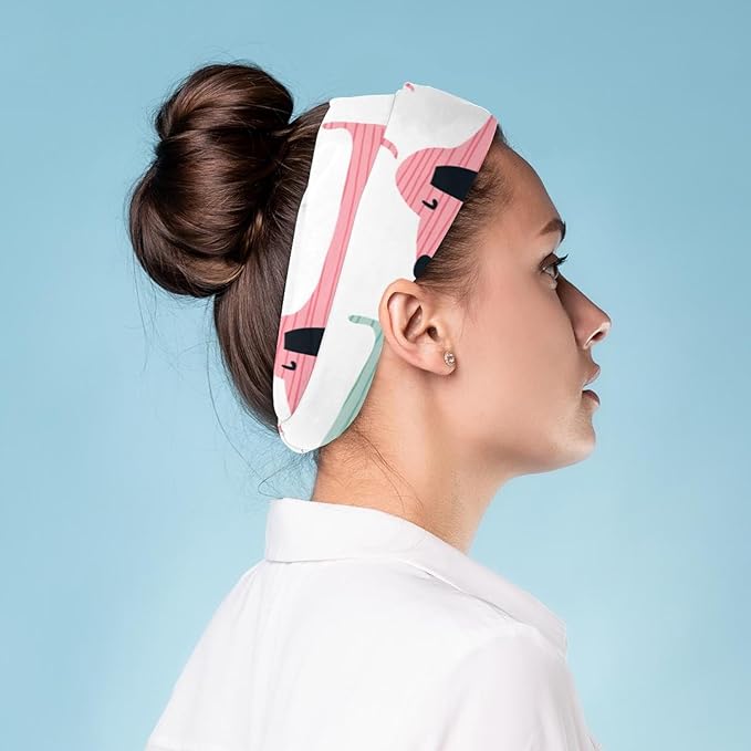 Funny Dachshund Dogs Headband for Women, Absorbed Sport Knotted Headband for Daily Life Yoga Workout