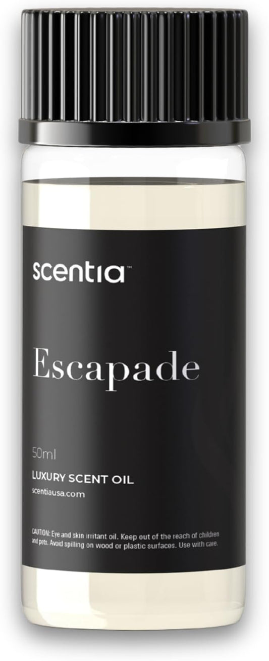 Scentia Hotel Diffuser Oil Inspired by 5-Star Hotel Scent - 50 mL 1.69 fl oz - Essential Oil Blend Botanical Jasmine, Bergamot & Fresh Marine Notes for Aromatherapy Diffusers and - Escapade