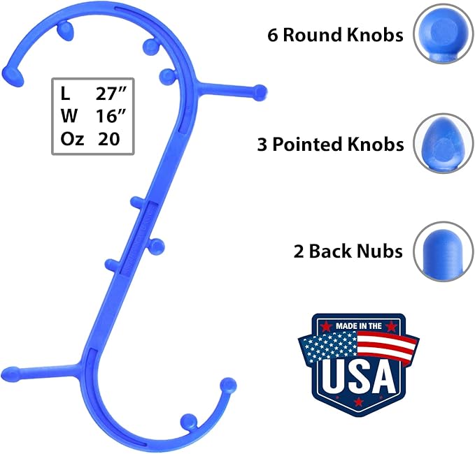 Body Back Buddy Classic USA Made Handheld Full Body Massage Cane Pressure & Trigger Point Massage Tool for Deep Tissue Pain Relief - Dual Massage Hooks for Back, Shoulder, Neck. Manual Back Massager