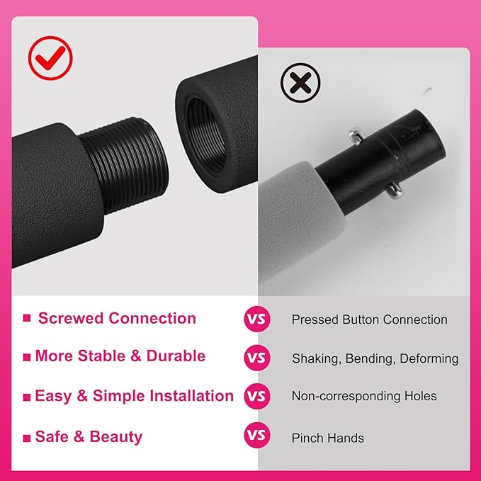 VEICK Pilates Bar Kit with Resistance Bands, Elastic Workout Bands for Men and Women, Set of 5 Resistance Loop Bands for Home Fitness, Stretching, Strength Training, Physical Therap