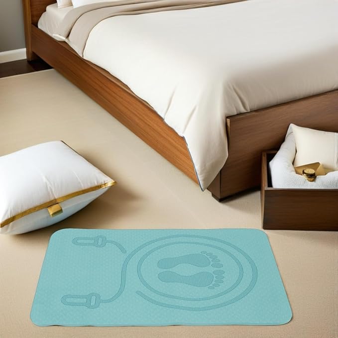 Kisangel Multi-function Non- Tpe Skipping Mat for Household Workout Shock-absorbing Exercise Pad for Boys and Girls Jump Rope Indoor Fitness