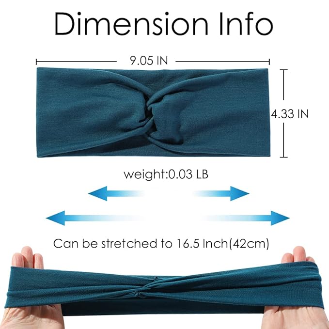 Artilady 12 Pack Boho Headbands for Women - Soft Yoga Elastic Hair Bands for Girls Workout Running Sport Head Wrap Non-slip Breathable (Q)