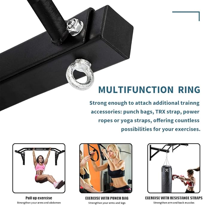 Wall Mounted Pull up Bar Multifunctional Chin up Bar Strength Training Pull-up Bar for Indoor Home Gym Fitness, Supports to 440 Lbs…