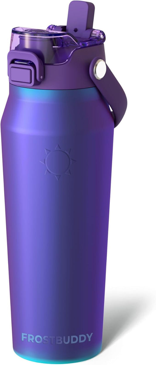 Frost Buddy 24oz Insulated Water Bottle with Straw & Chug Lid | Leak-Proof Stainless Steel | 24-Hours Cold | Sweat-Proof, Cup Holder Friendly | Ideal for Gym, Travel, Sports & Everyday Hydration