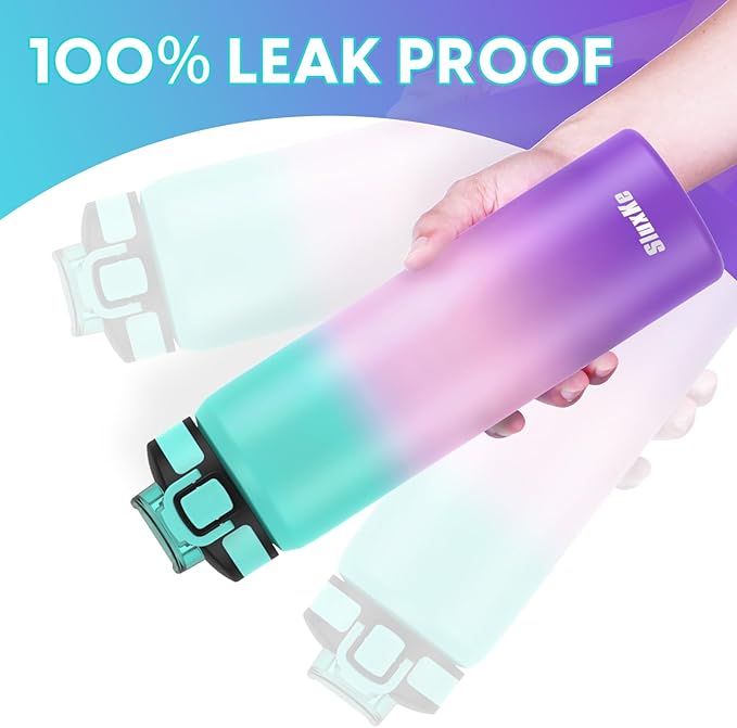 24oz Leakproof Vacuum Insulated Water Bottle, Ideal for Hot or Cold Drinks, Double wall Straw Drinking Bottle, BPA-Free, Prefect for Sport,School, Office, Fitness