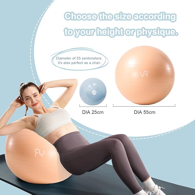 Exercise Ball for Workouts, Anti-Burst and Slip Resistant Yoga Ball for Gym Fitness and Physical Therapy