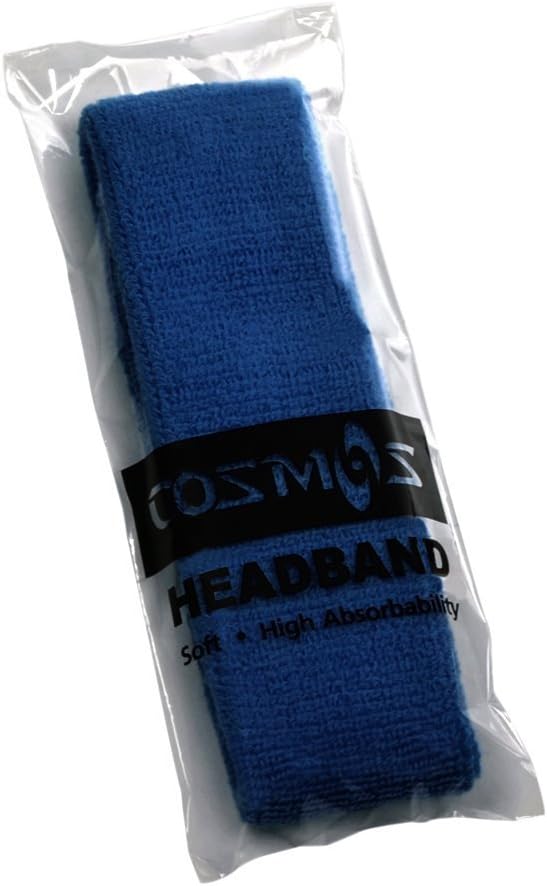 Cosmos 4 Pcs Soft Cotton Headband Sweatband Set Moisture Wicking Sports Headband + 4 Pairs of Wristband Sweatband Wrist Sweat Band Brace for Sports Outdoor Running Cross Training Yoga Workout