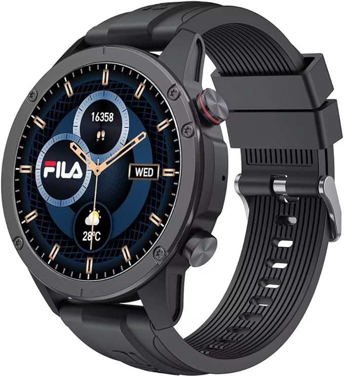 Fila Smart Watch for Men Women, 1.43’’ AMOLED Fitness Tracker with Heart Rate/Sleep Monitor, 130+ Sport Modes, Activity Tracker, Pedometer for Android iOS