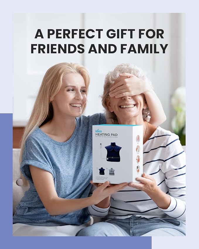 iDOO Heating Pad for Back Pain Relief, FSA Eligible Items Only List, Electric Heating Pad for Neck and Shoulders and Back, Back Heating Pads, ETL Certified, 24'' x 33''