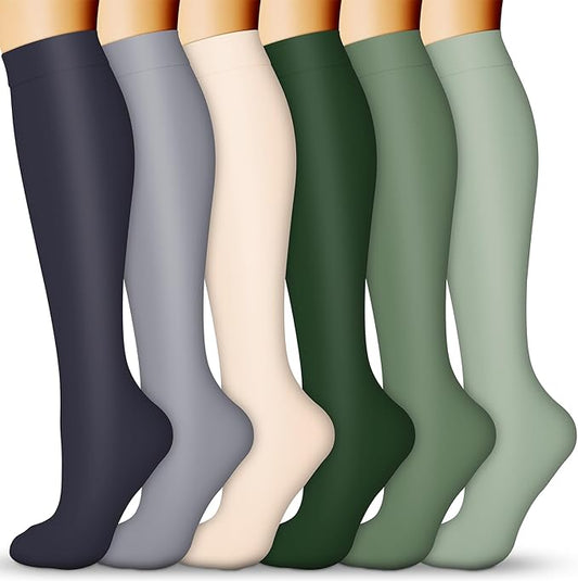 Compression Socks for Women & Men 15-20 mmHg, Best for Medical, Nursing, Running, Athletic, Varicose Veins, Travel