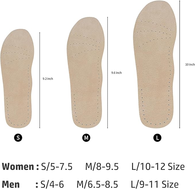 2 Pairs Pigskin Sockless Insoles|Barefoot Cushion Pads|Absorbs Sweat & Controls Odor|Wear Without Socks|Extra Thin Dress Shoes Inserts Women for High Heels Flats Sneakers Large 10-12 Size