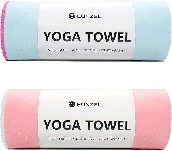Eunzel Hot Yoga Towel Non-Slip Yoga Mat Towel Ultra-Absorbent Microfiber Towel for Hot Yoga, Pilates，Bikram and Workout 26.5"x 72"