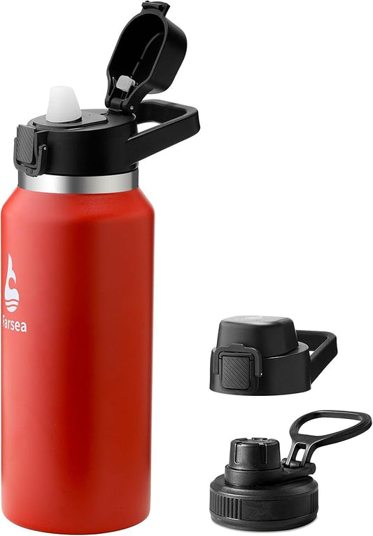 Farsea Insulated Water Bottle, Leak Proof Locking Lid with Soft Silicone Spout, Stainless Steel,Leak Proof, Double Walled Vacuum Insulated, BPA-Free, 24 Hr Cold, Wide Mouth, Sports & Travel Bottle