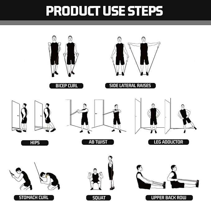 VEICK Resistance Bands, Exercise Bands, Workout Bands, Resistance Bands for Working Out with Handles for Men and Women, Exercising Bands for Fitness Weights Work Out at Home