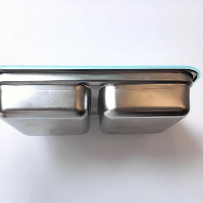 Stainless Steel Snack Containers for Kids and Adults [2/4/6-Pack Set] Reusable Food Storage Container Set with Lids-2 Compartment Bento Box for Lunch, Travel, Meal Prep- Leakproof & Dishwasher Safe(4)