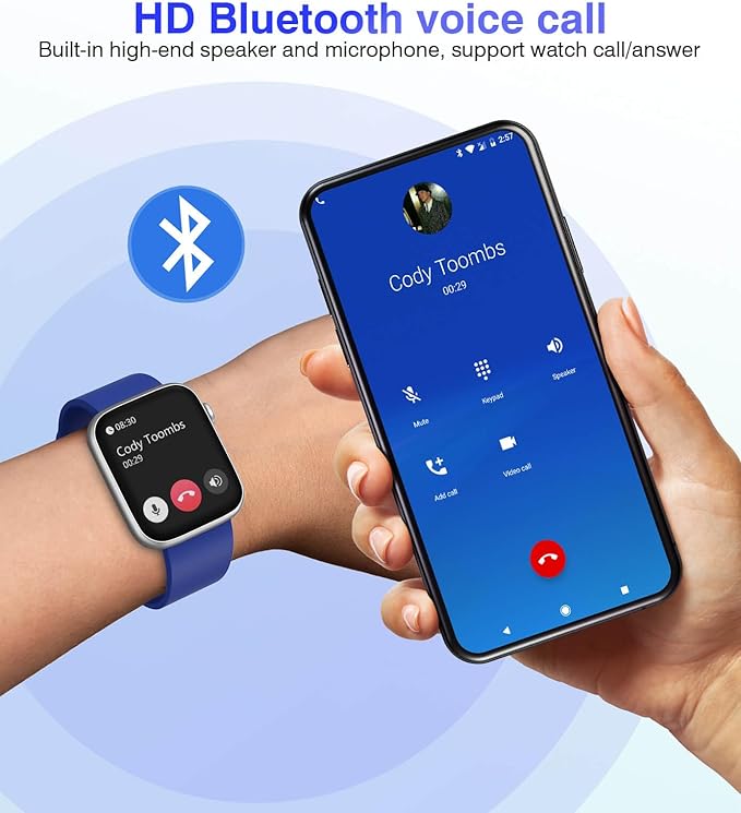 EarlySincere Smart Watches for Men Women Blood Pressure, 1.9'' HD Full Touch Screen Fitness Tracker, IP67 Waterproof Smartwatch with Heart Rate, Blood Oxygen for Android and iPhone