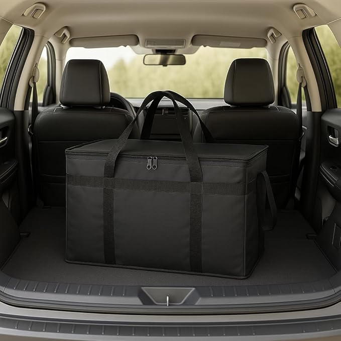 Bodaon Large 2-Pack Insulated Food Delivery Bag With Hard Bottom, XXXL Grocery Shopping/Catering/Pizza Cooler Bags, Cold/Hot Styrofoam Carrier for Doordash/Travel/Car, Door Dash Accessories