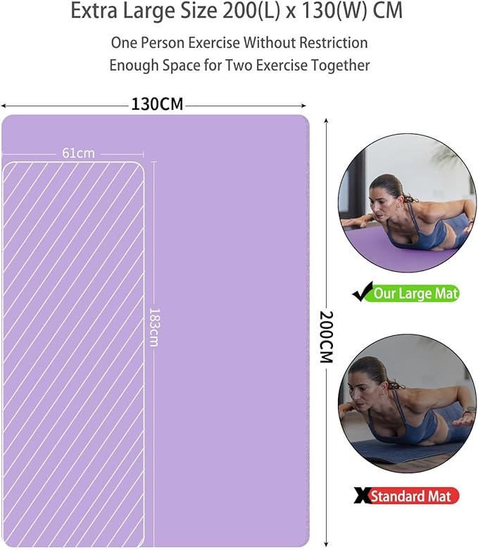 Large Yoga Mat 78"x 51" 20mm/15mm/10mm Thick Workout Mats for Home Gym, Extra Wide Workout for Women Men Gym Flooring Exercises