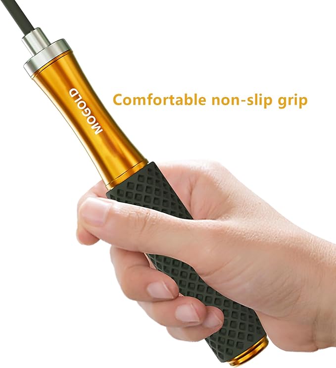 5mm PVC Jump Rope For Men Women - Dual Ball Bearing -Metal Handle Core Covered Rubber Grip- Adjustable 10ft long Skipping Rope - Good For Workout Fitness Weight loss