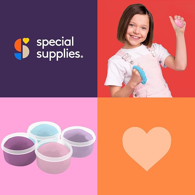 Special Supplies Therapy Putty for Teens and Adults - Resistive Hand Exercise Stress Relief Therapy Putty Kit, Set of 4 Strengths, Three Ounces of Each Putty (Unicorn Colors)