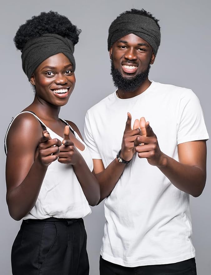 Satin Lined Open Turban Headband Mens Sweatband Sports Headband for Running,Cycling,Basketball,Yoga,Fitness Workout Stretchy Unisex Hairband