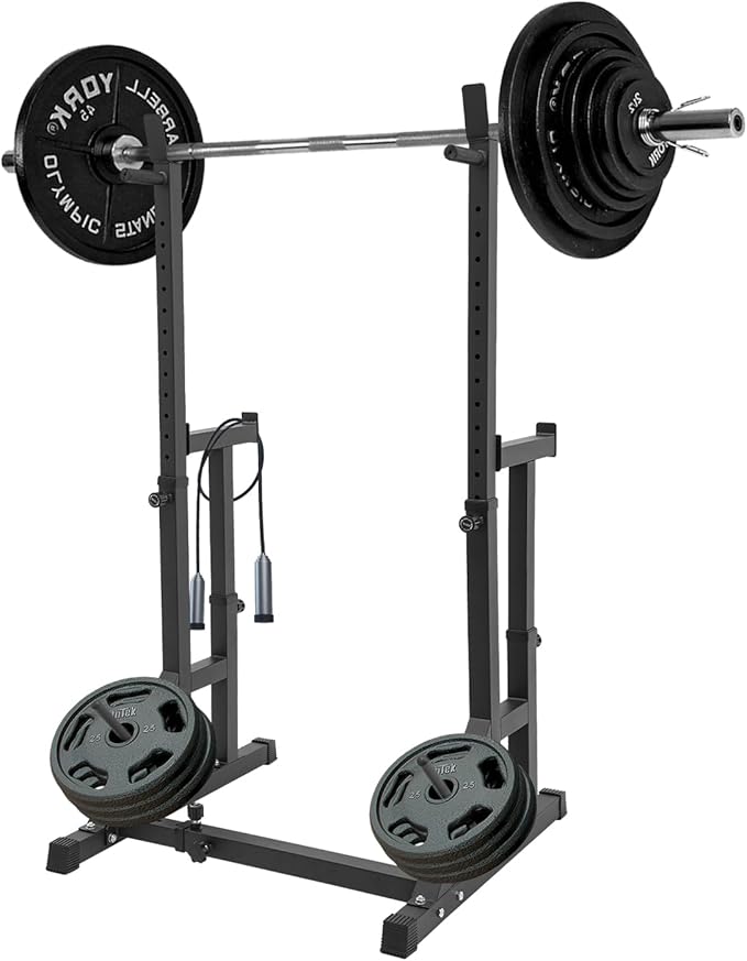 Adjustable Barbell Rack, Multi-function Barbell Rack,Squat Rack Stand, Barbell Rack for Bench Press,Weight Lifting Rack for Home Gym Strength Training Fitness Workout, Max Load 550LBS