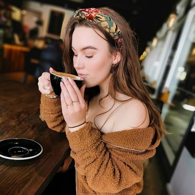 Madison Tyler Headbands for Women | Fashion Boho Headbands Top Knotted With Rhinestones Elastic Workout Hairbands | Outdoor and Party Headbands for Women Non Slip. (Floral)