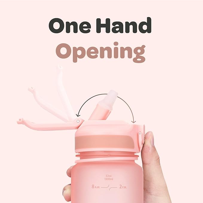 Hydracy Water Bottle with Time Marker -Large BPA Free Water Bottle & No Sweat Sleeve -Leak Proof Gym Bottle with Fruit Infuser Strainer & Times to Drink -Ideal for Fitness Sports & Outdoors