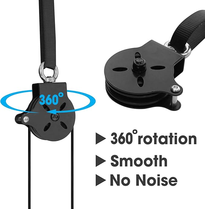 Yes4All Cable Machine Attachment, Row Handles, Tricep Rope, Straight Bar, V Bar, LAT Pulldown Accessories Load 880 LB for Home Gym