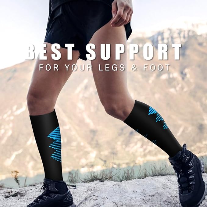 BLUEENJOY Copper Compression Socks for Women & Men (6 pairs) - Best Support for Nurses, Running, Hiking, Recovery