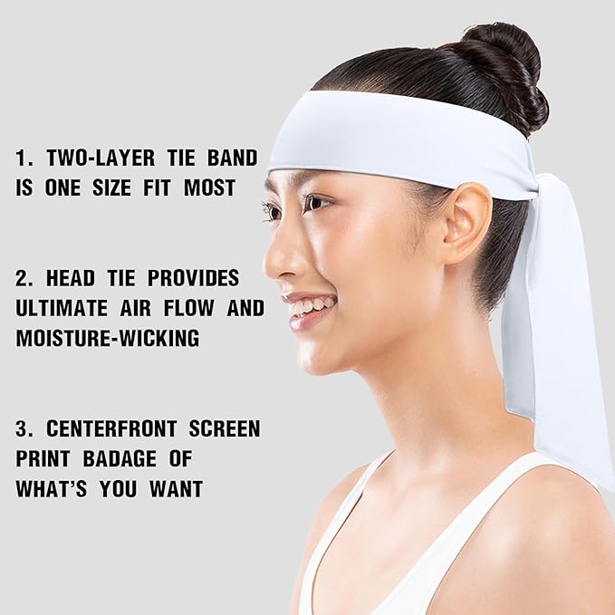 ONUPGO 18Pcs Head Ties for Men Women, Adjustable Headbands Sports Sweatband Ninja Ties Head Band, Sweat Wicking Workout Headband for Sports, Running, Tennis, Yoga, Soccer, Karate