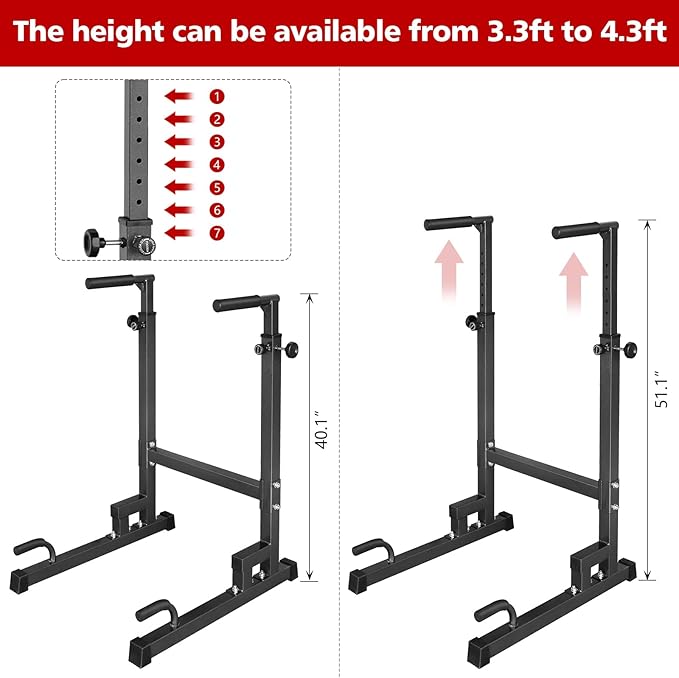 Dip Stand parallel bars, 550 lb capacity heavy-duty dip bar push-ups with foam handles for home or gym fitness exercises