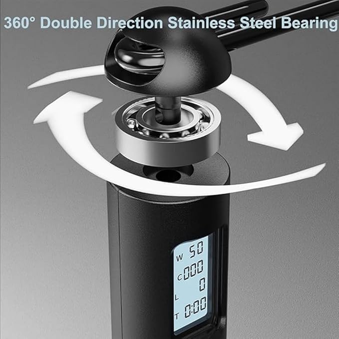 Runaivete Skipping Rope with Counter, Cordless Jump Ropewith LCD Display, Smart Weighted Jump Rope, Displaying Jump Count, Time&Calories Burned Counting Jumprope for Fitness&Lose Weight