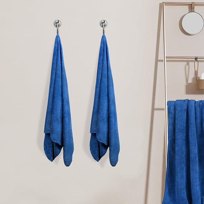 HOMEXCEL Bath Towels Pack of 2, (27 x 54 Inches) Microfiber Ultra Soft Highly Absorbent Bath Towel Set, Lightweight and Quick Drying Towels for Body, Sport, Yoga, SPA, Fitness, Blue