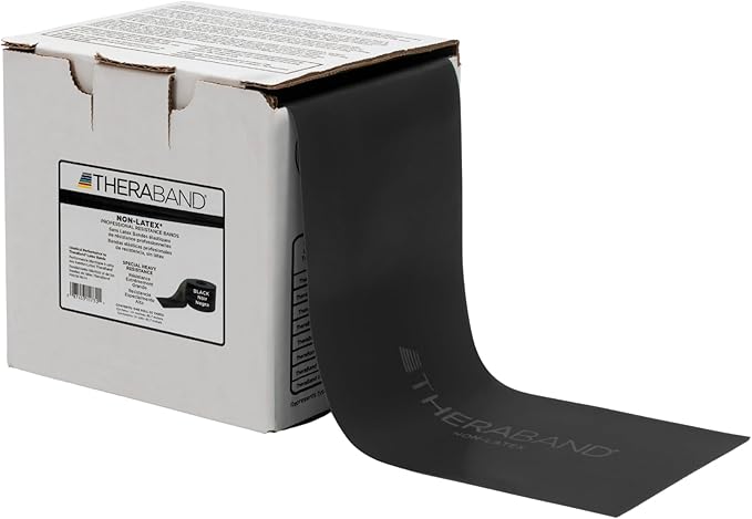 THERABAND Resistance Band, Black, Special Heavy, 50-Yard Roll, Latex Elastic Band for Exercise
