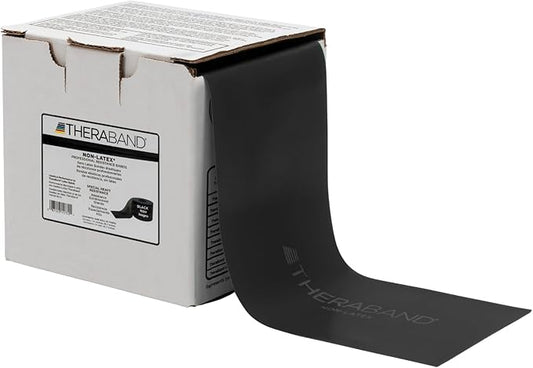 THERABAND Resistance Band, Black, Special Heavy, 50-Yard Roll, Latex Elastic Band for Exercise