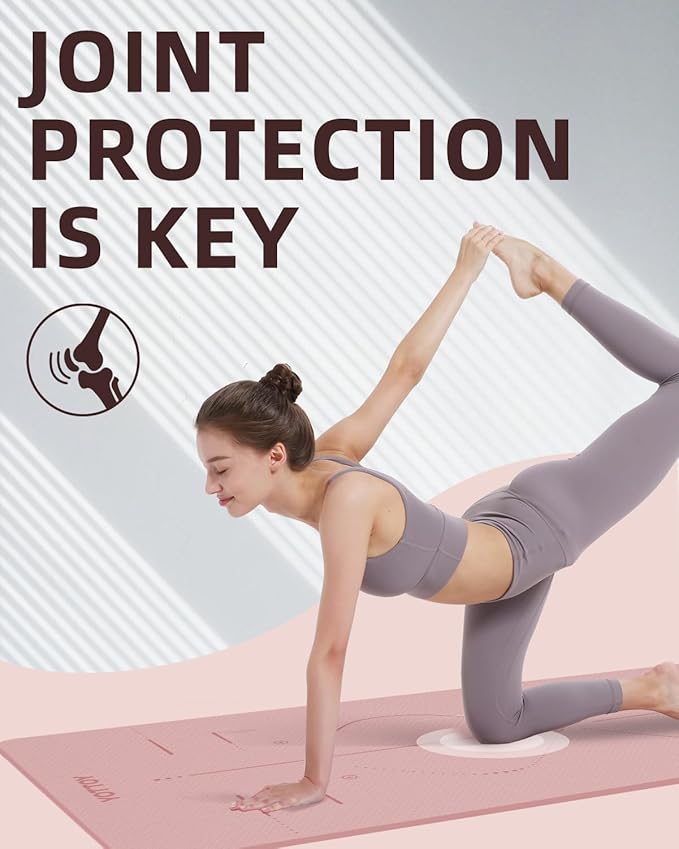 YOTTOY Yoga Mat, 72"x 32"x1/3" Extra Wide Non-Slip Exercise Fitness Yoga Mats,Eco-Friendly TPE Exercise Mats for Women Men Home Workout with Strap Bag