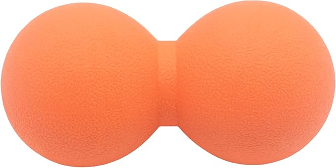 Hard Peanut Massage Ball, Double Lacrosse Massage Ball. Deep Tissue Massager Mobility Roller for Physical Therapy Myofascial Release Trigger Point Muscle Relax Pain Relief Acupressure (Orange)
