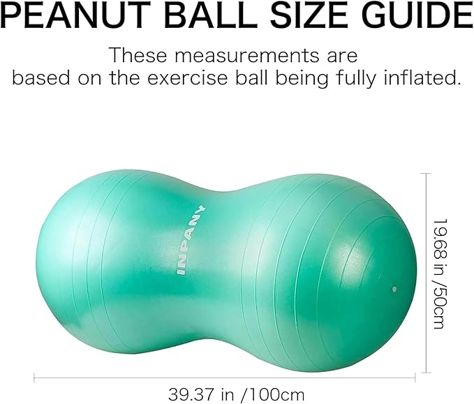 INPANY Peanut Ball - Anti Burst Exercise Ball for Labor Birthing, Physical Therapy for Kids, Core Strength, Flexible Seating, Home & Gym Fintness, Sensory Chair Wiggle Seat for Boys and Girls