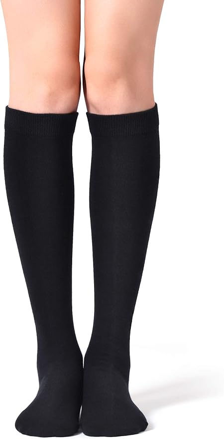 FITRELL Women's Knee High Socks Outdoor Sport Athletic Socks Casual Stripe Tube Socks 1-4 Pack