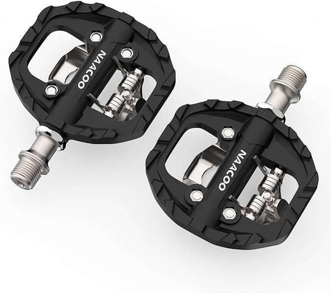 Bike Pedals Dual Platform Compatible with Shimano SPD Mountain Clipless Pedals,3-Sealed Bearing Lightweight Nylon Fiber Bicycle Pedals for Outdoor Spin Exercise Peloton Fit Trekking Bike