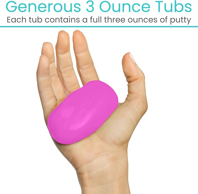 Vive Therapy Putty For Adults, For Hand Therapy (2 Pack) - Occupational Sensory Stress Relief Tools - for Physical Exercise, Finger Pain, Grip Strength, Rehab, Arthritis, Forearms, Fidgeting