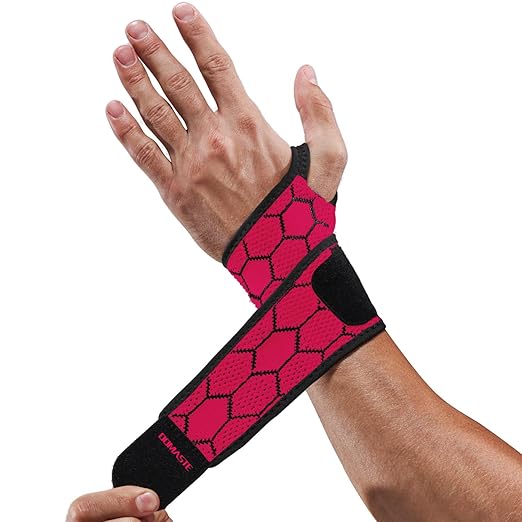 Sport Slim Wrist Wrap - Wrist Brace for Carpal Tunnel Relief, Neoprene-Free Compression Wrist Support for Workout, Adjustable Wrist Guards Fit Right Left Hand(Paradise Pink, Pack of 1)