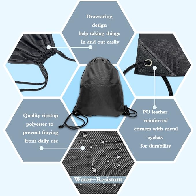 Haizct Eat Sleep Hockey Repeat Backpack, Gifts for Hockey Fans, Gymnasts Gift, Unisex Drawstring Backpack Bag for Gym Shopping Sport Yoga Dance Rehearsa