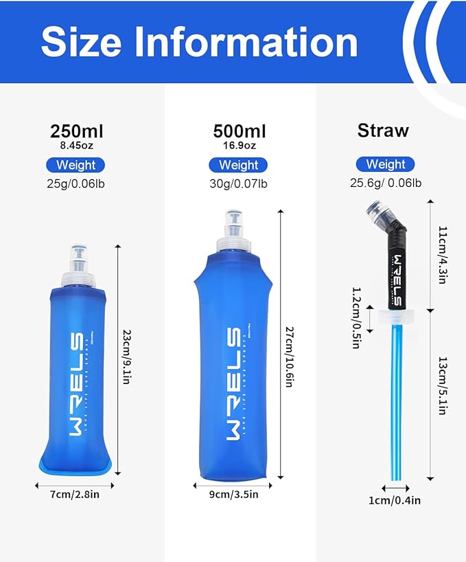 Folding Soft Flask Portable Collapsible Running Lightweight Water Bottle for Outdoor Sports,Travel with Mouthpeice Cover