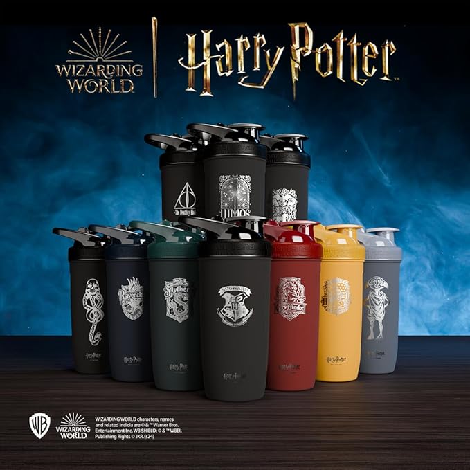 Smartshake Reforce Stainless Steel Harry Potter Hogwarts Crest Shaker Bottle (900 ML /30oz) | Light Weight Resistance Sports Shaker Bottle with a Soft Lid | Leakproof, BPA Free & DEHP Free