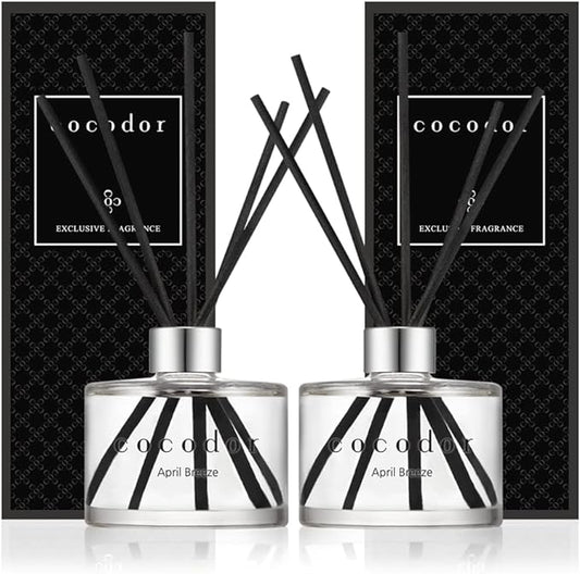 COCODOR Signature Reed Diffuser / April Breeze / 2 Pack / 6.7oz (200ml) / Home & Office Decor, Fragrance Gifts