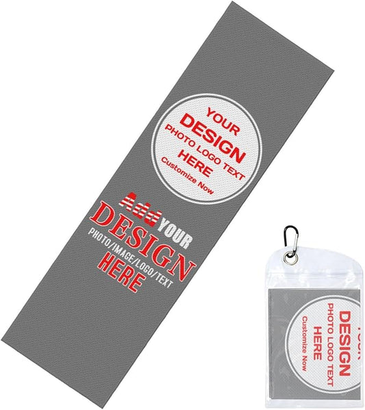 Custom 1-200 Pack Cooling Towel 40"x12", Design Your Team Logo Photo Ice Towel Personalized Soft Breathable Sport Towel Customized Workout Sweat Towel for Yoga Gym Activities (Dark Grey)