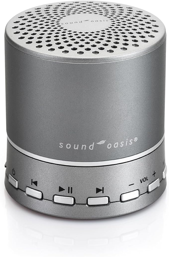 Sound Oasis Bluetooth White Noise Machine – Portable Sound Machine with 20 Non-Looping Nature, Pink & Brown Noise Sounds, Tinnitus Masker for Sleep, Baby, Office & Travel, Rechargeable