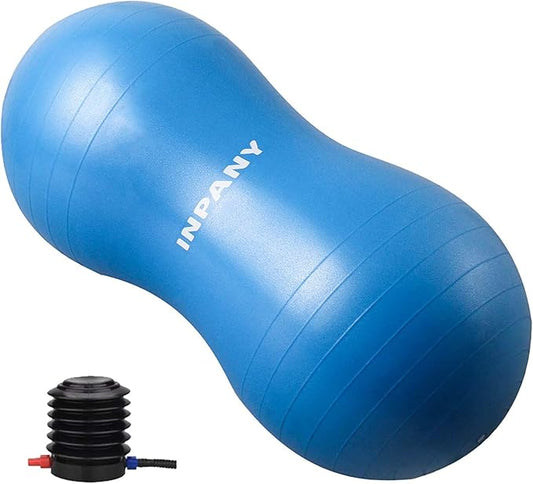 INPANY Peanut Ball - Anti Burst Exercise Ball for Labor Birthing, Physical Therapy for Kids, Core Strength, Flexible Seating, Home & Gym Fintness, Sensory Chair Wiggle Seat for Boys and Girls